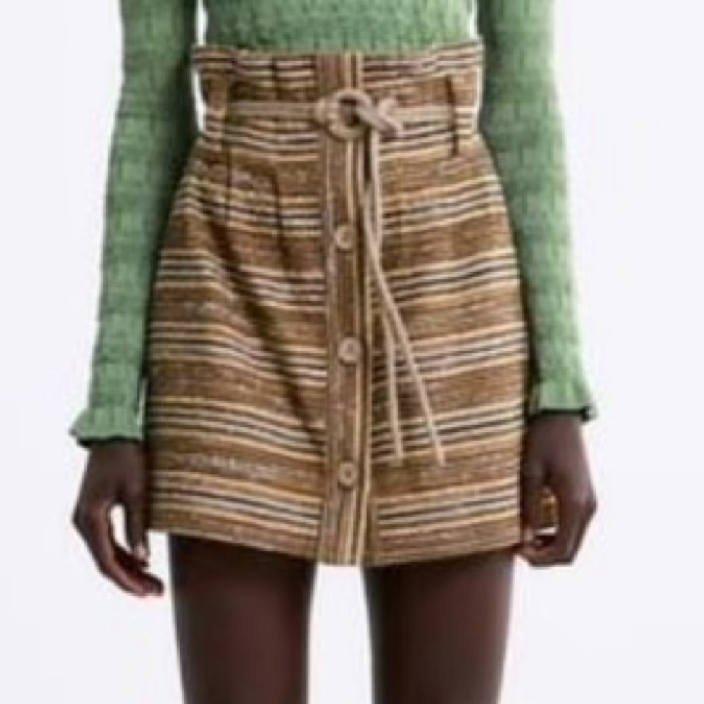 NWT size small Zara jute mini skirt boho festival
